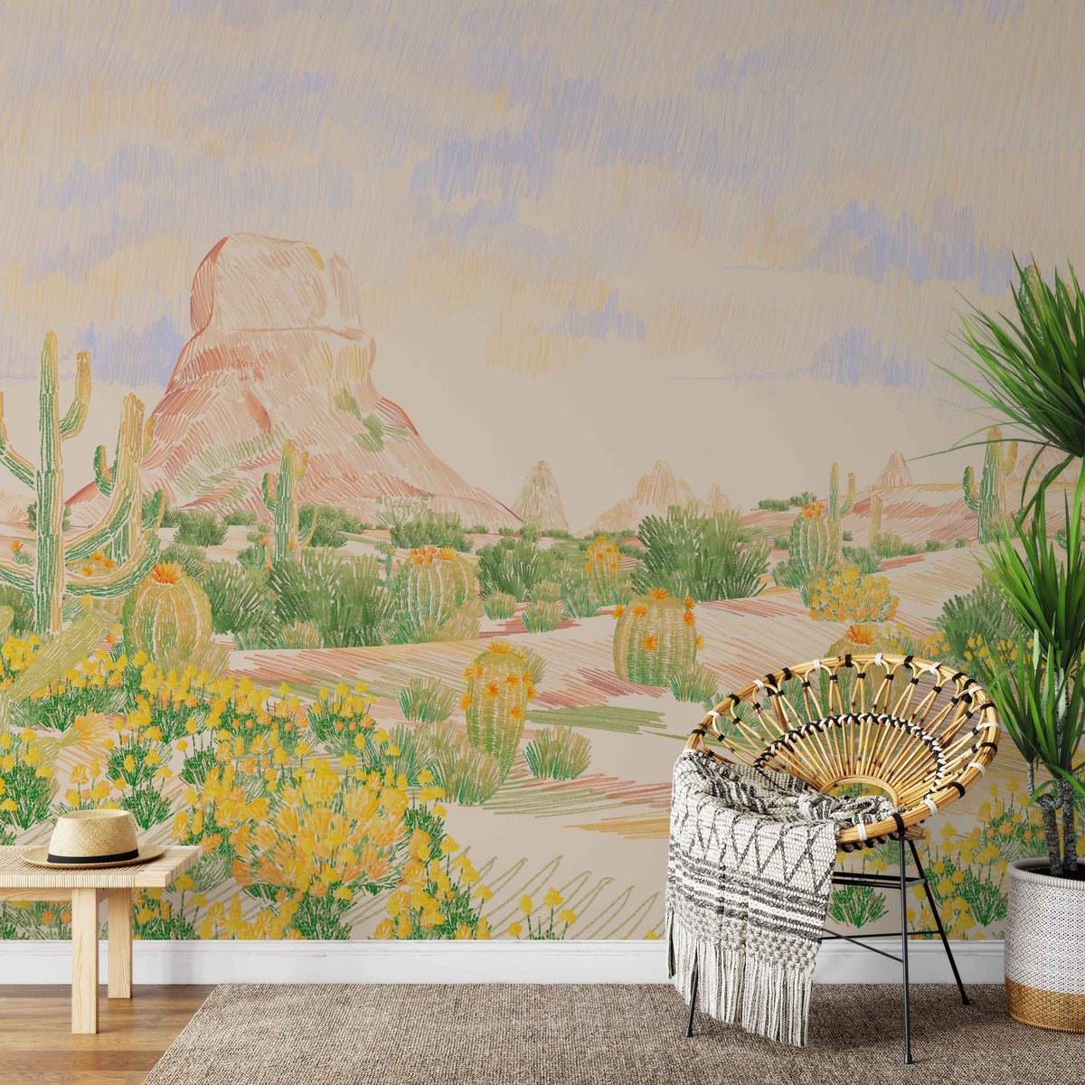 Lush Desert Wall Mural | Green Planet Home Decor – Green Planet Print