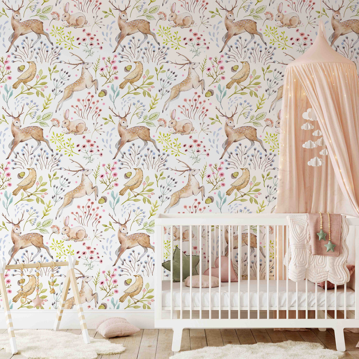 Nursery Wall Murals by Green Home Décor Floral Wallpaper