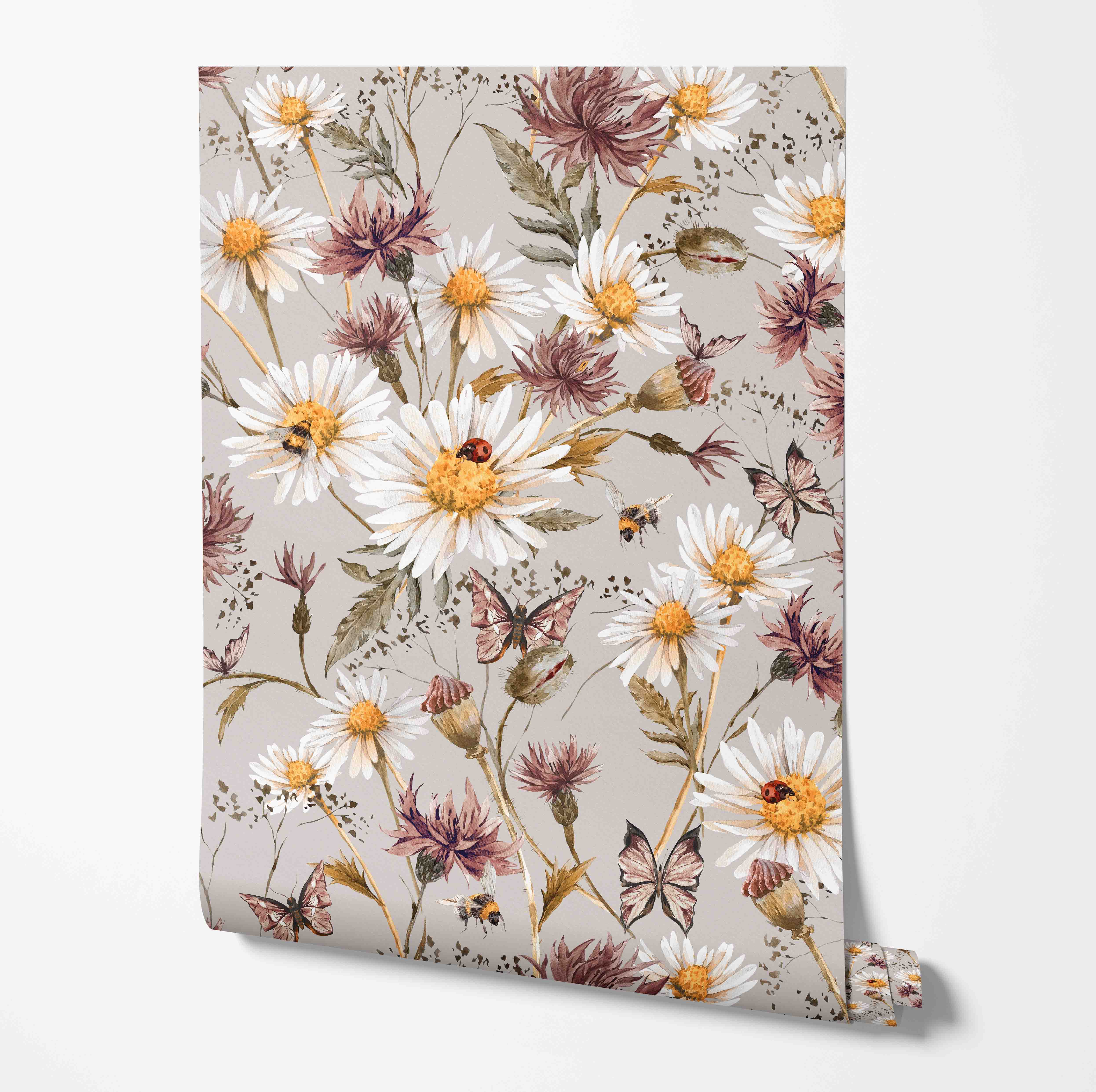 Shop Daisy Flower Wallcoverings for Nursery – Green Planet Print