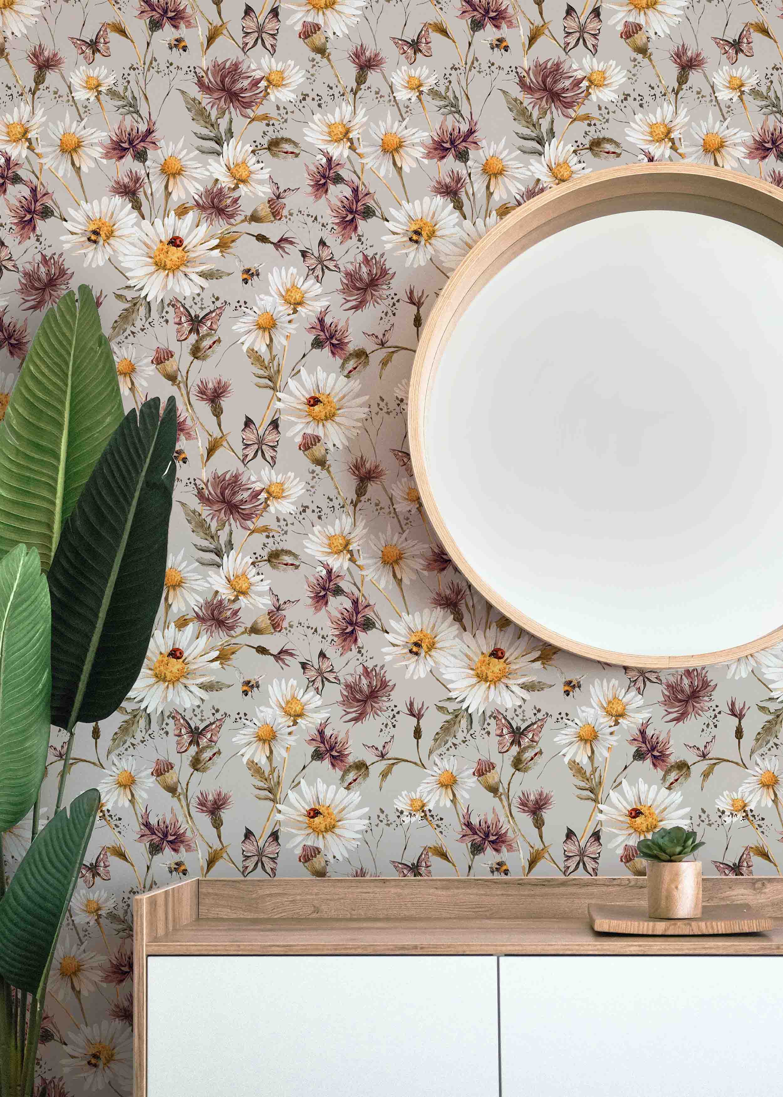 Shop Daisy Flower Wallcoverings for Nursery – Green Planet Print