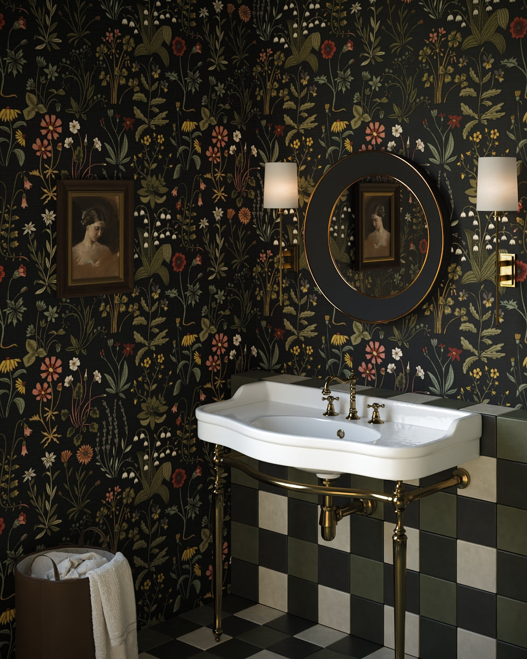 Millefleurs - Windmill Road - Dark Wallpaper