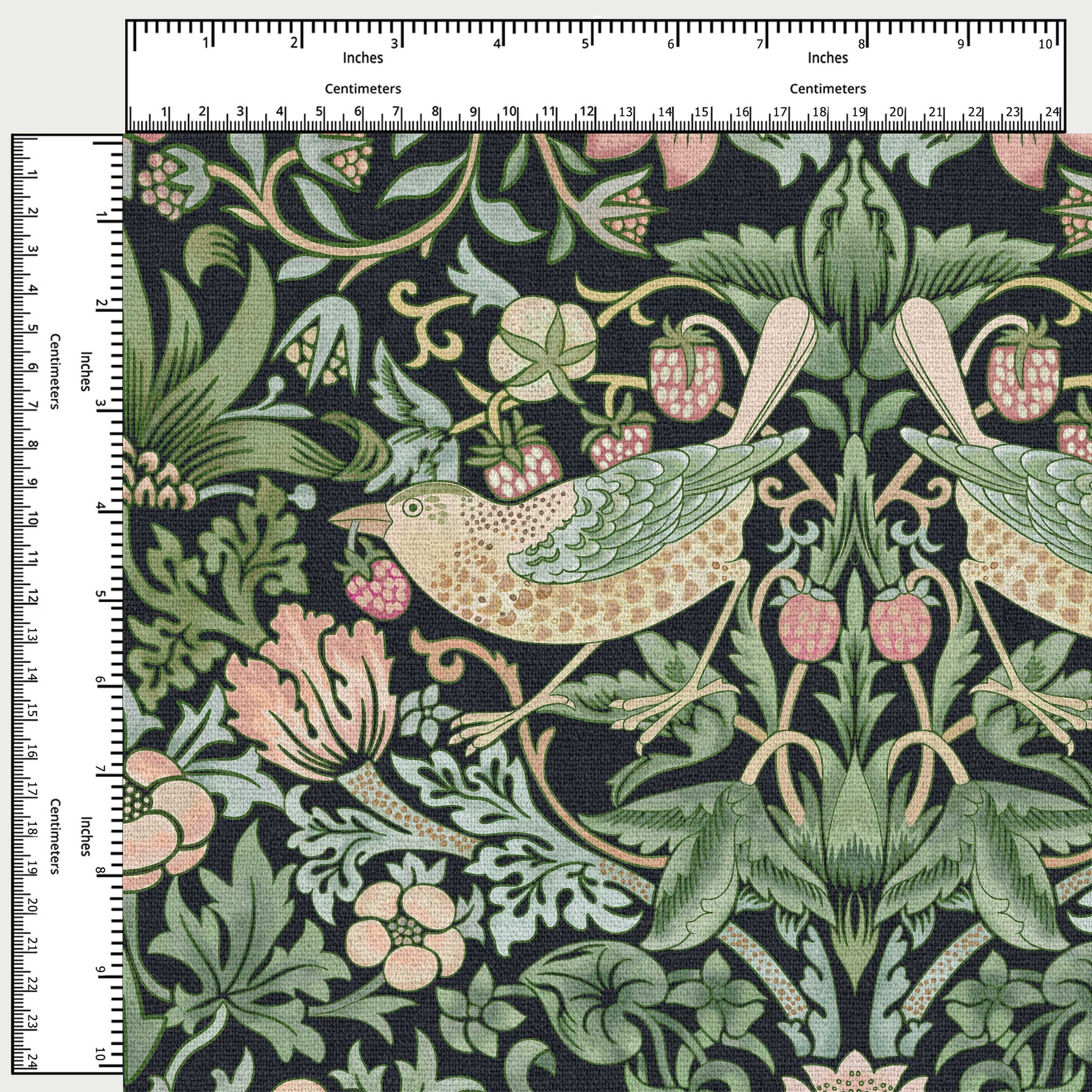 Vintage Wing Chair And Ottoman In William Morris Strawberry Thief Cotton Fabric - Foto 9