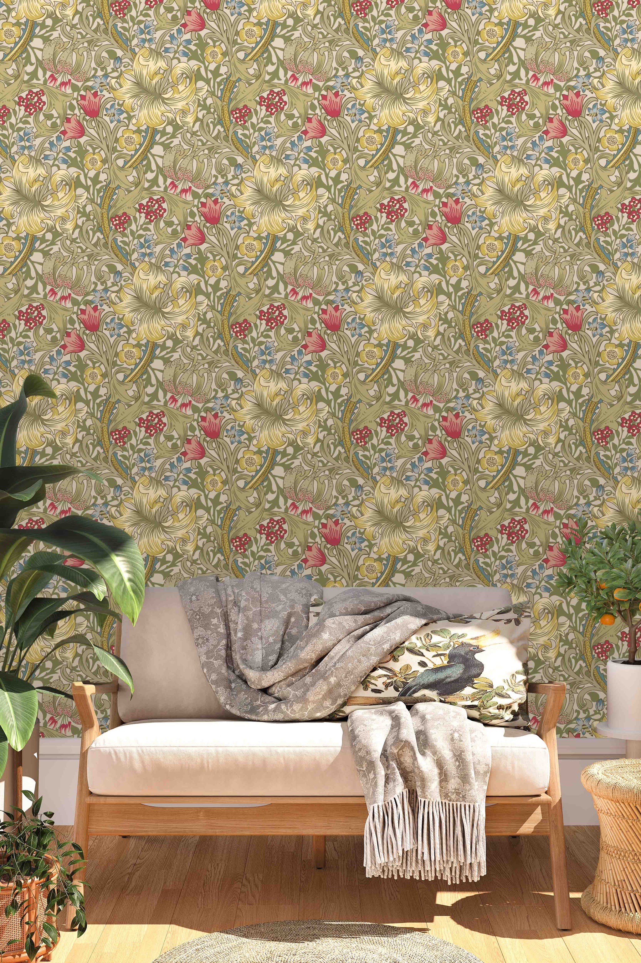 Golden Lily by William Morris Wallpaper | Green Planet Home Décor