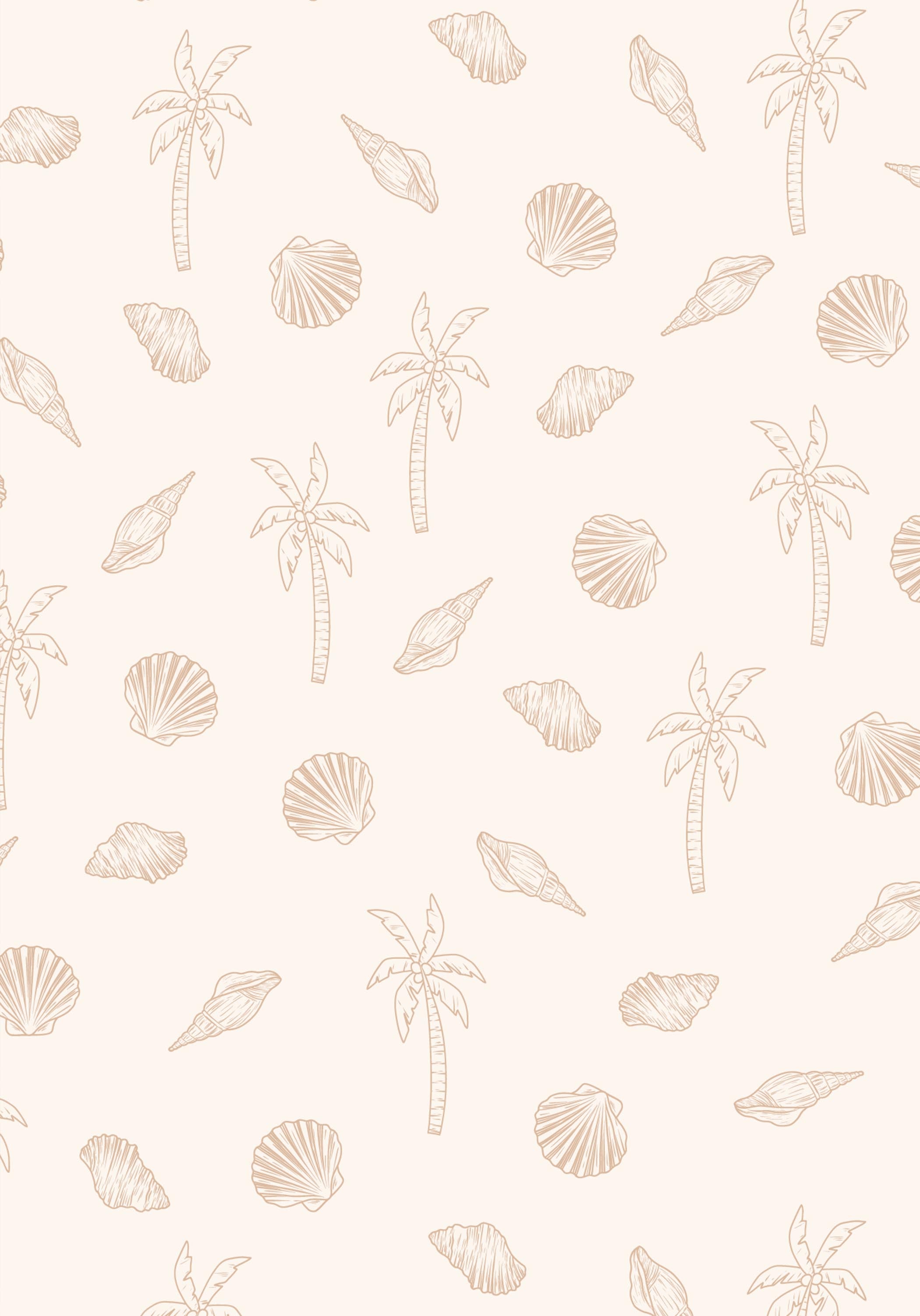 Shell Beach Pattern Backgrund Boho Beach Shells Pattern Wallpaper – Green Planet Print