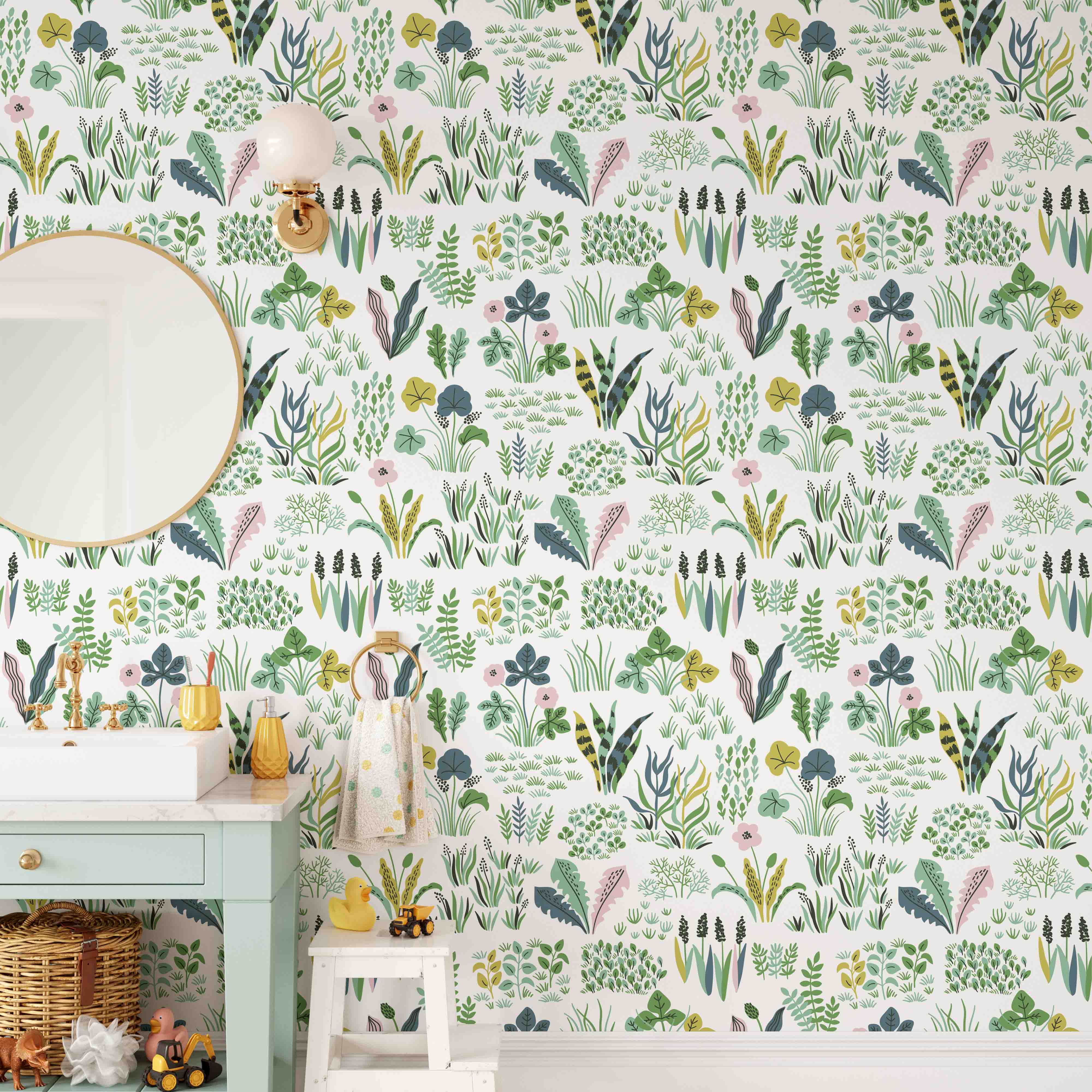 Wallpaper for Laundry Room | Green Planet Print