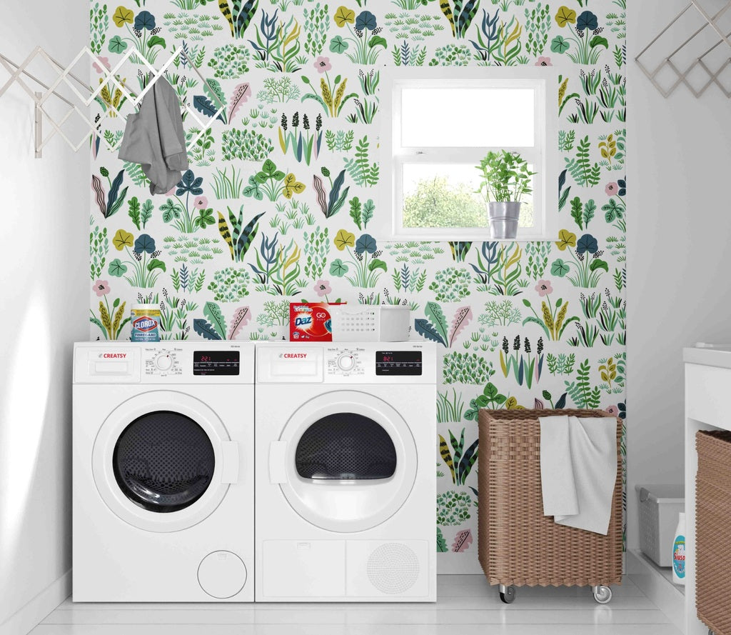 Green Wallpaper For Laundry Room Green Interiors We Are Loving This
