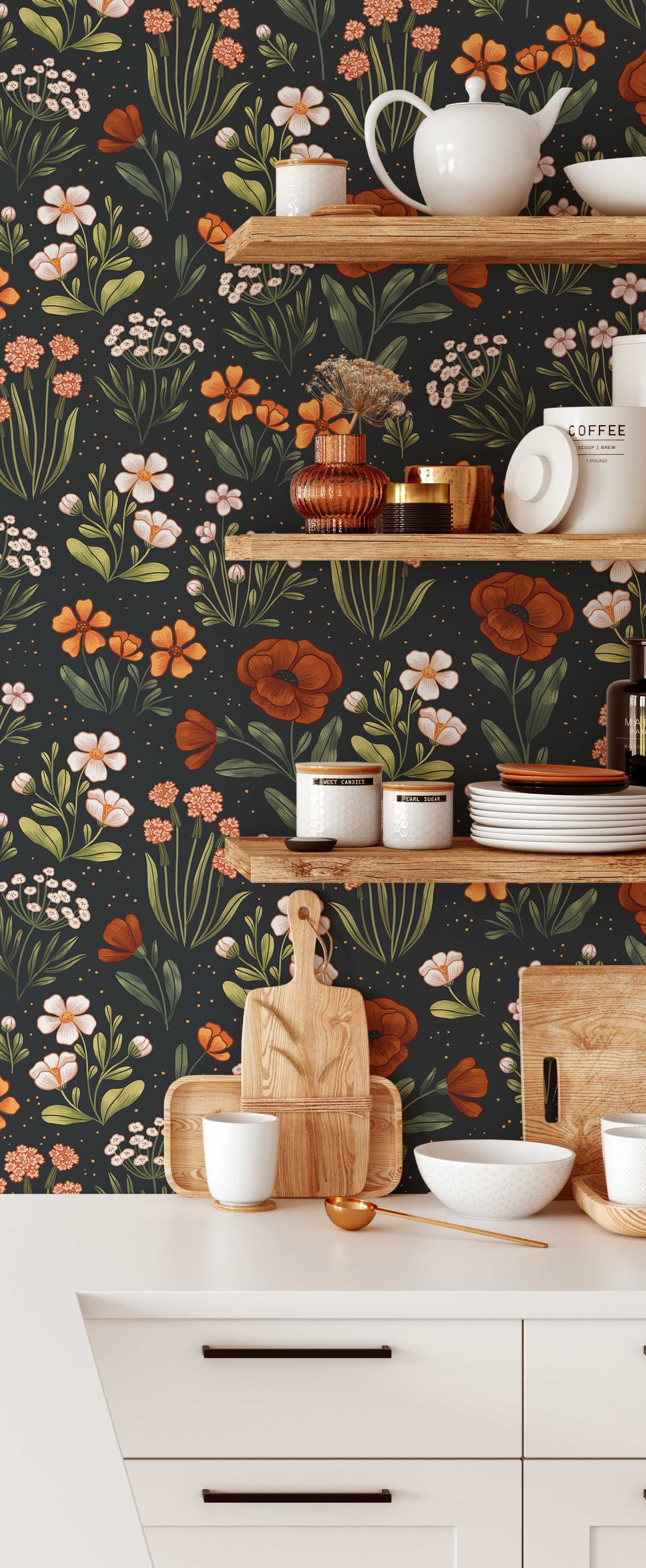Red Poppy Wallpaper | Shop Eco-Conscious Home Decor – Green Planet Print