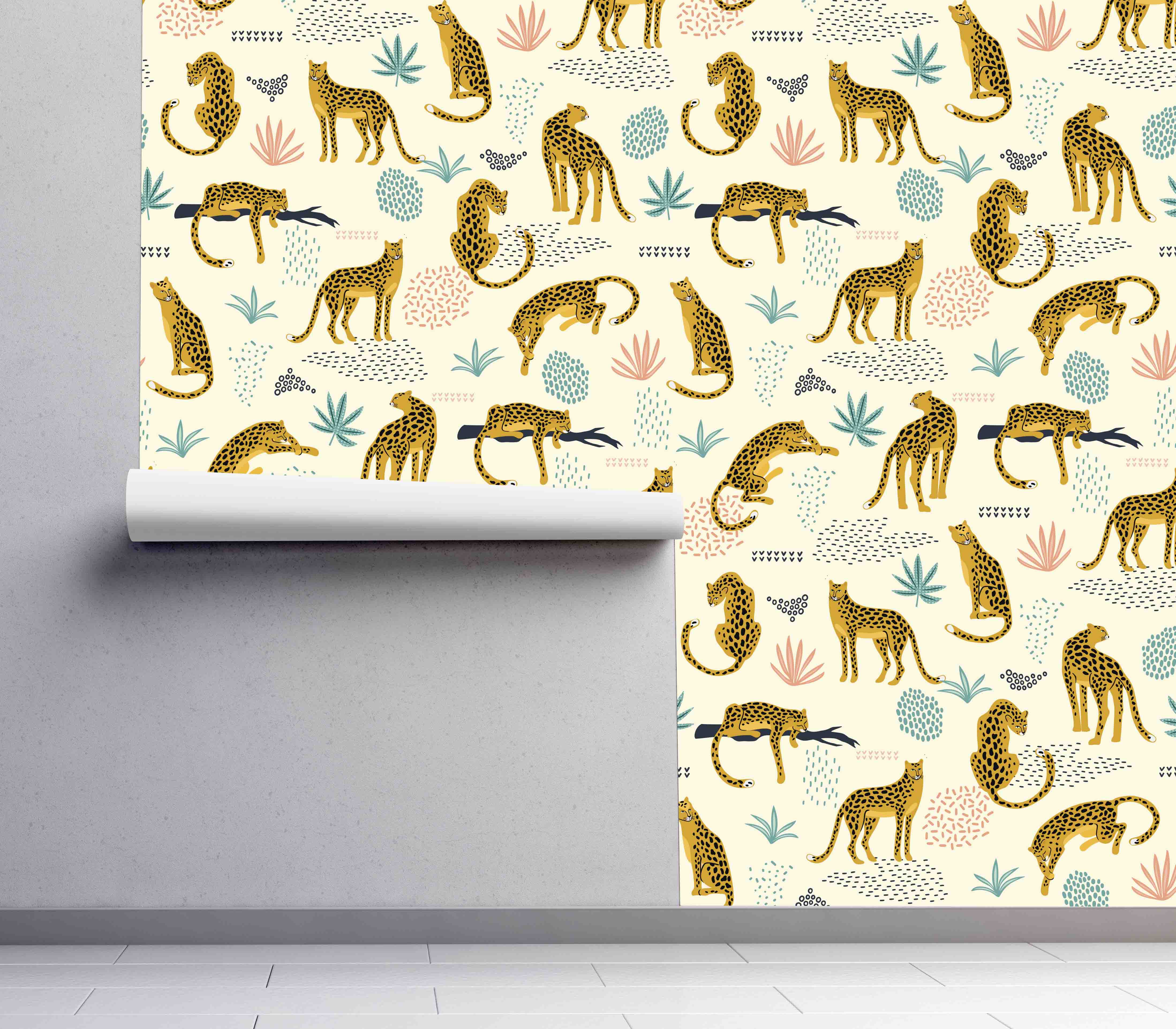 Grey Leopard Wallpaper - Peel and Stick - The Wallberry