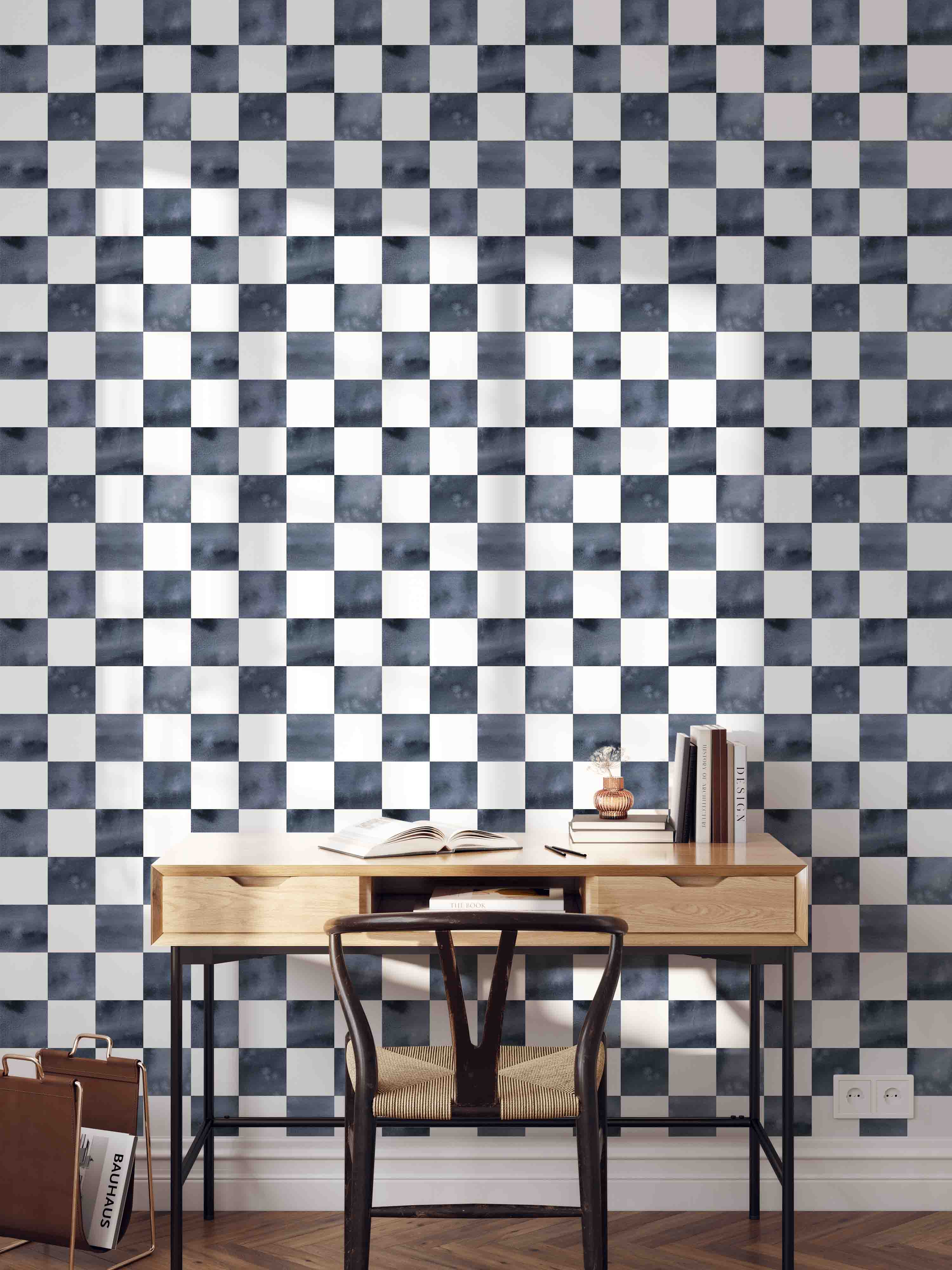 Check Walll Pattern Checkered Wallpaper | Peel & Stick Wall Murals by Green Planet – Green ...