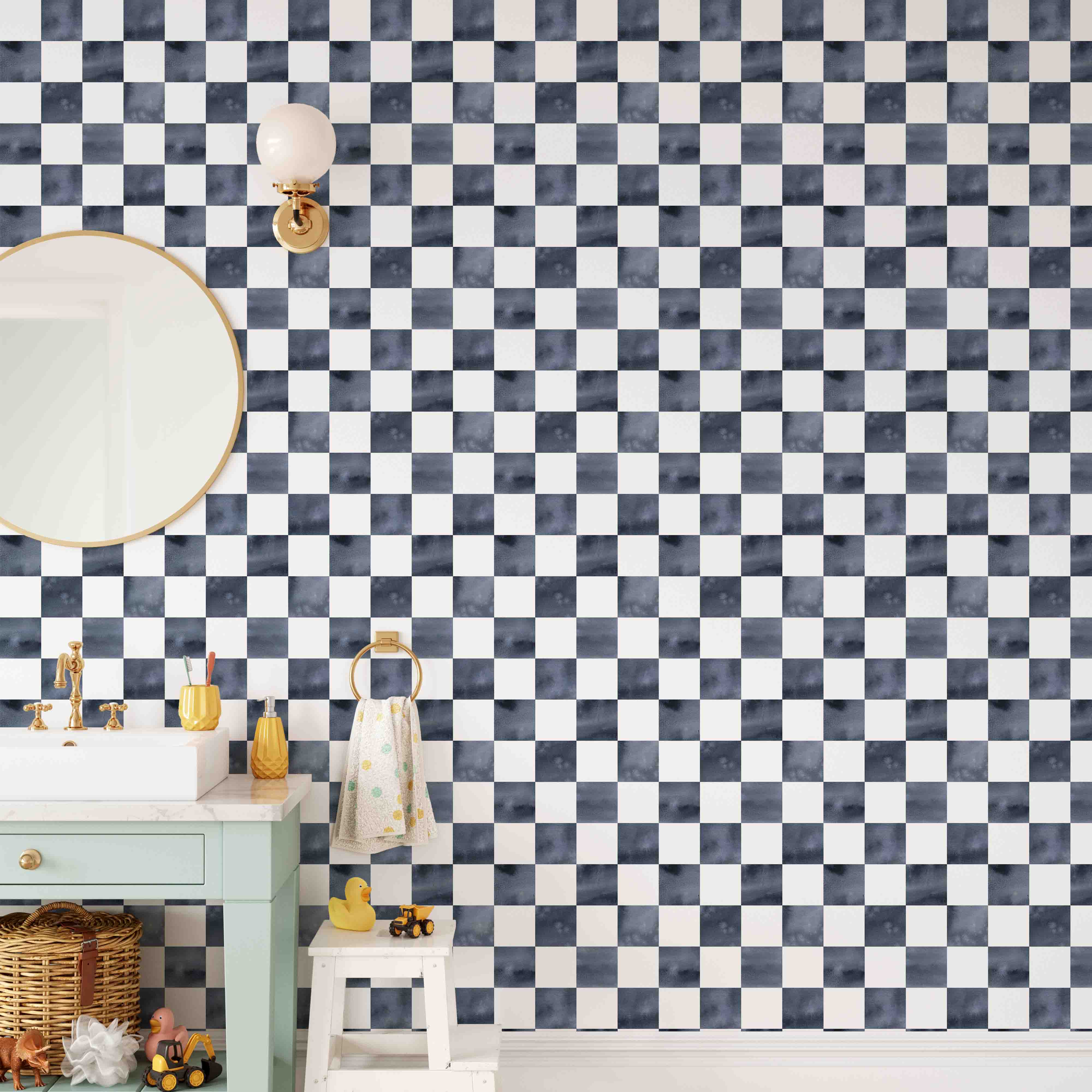 Check Walll Pattern Checkered Wallpaper | Peel & Stick Wall Murals by Green Planet – Green ...