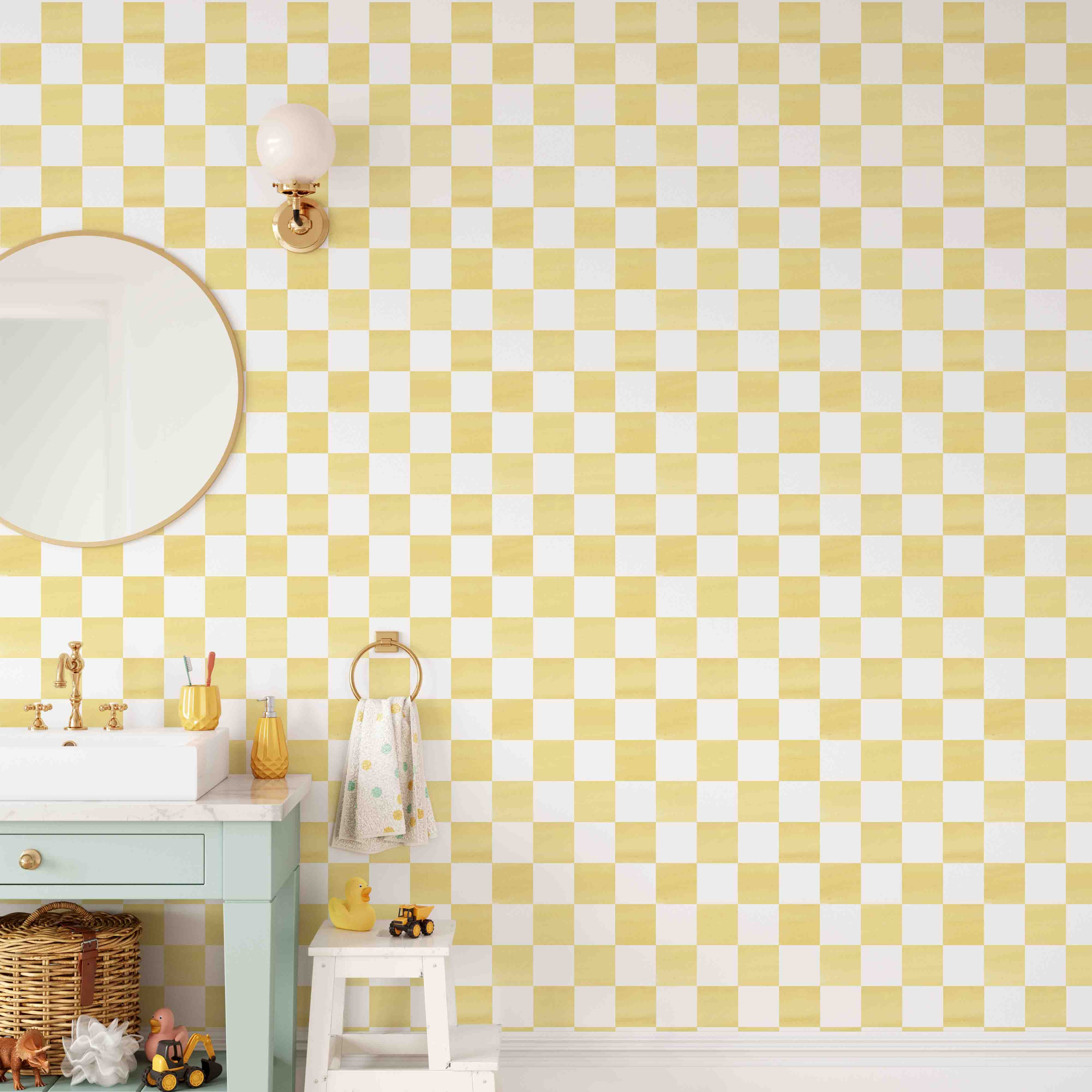 Check Walll Pattern Checkered Wallpaper | Peel & Stick Wall Murals by Green Planet – Green ...